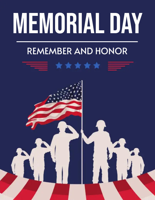 Happy Memorial Day Flyers Template PosterMyWall