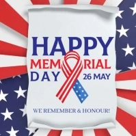 Happy Memorial day instagram square design template
