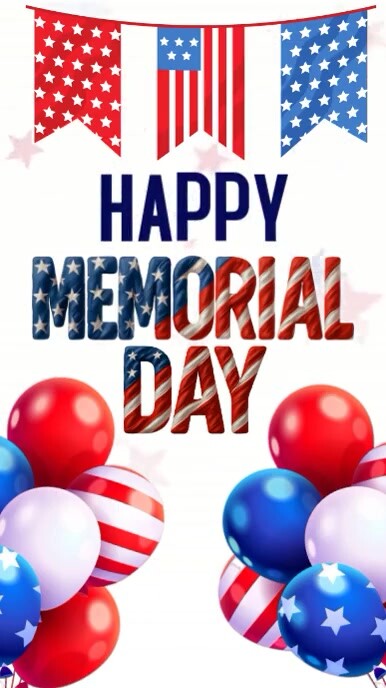 Happy memorial day instagram story design template
