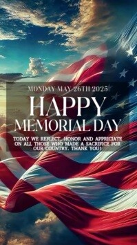 happy memorial day instagram story design template,