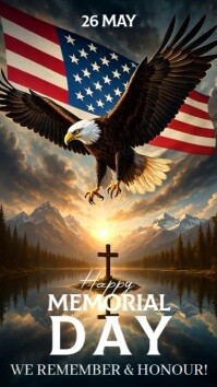 Happy memorial day instagram story design template