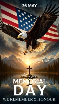 Happy memorial day instagram story design template