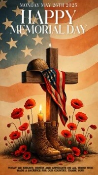 happy memorial day instagram story design template,