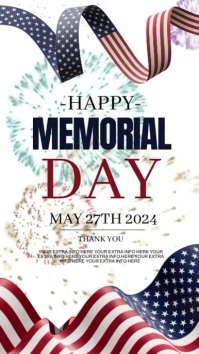 Happy memorial day instagram story post template
