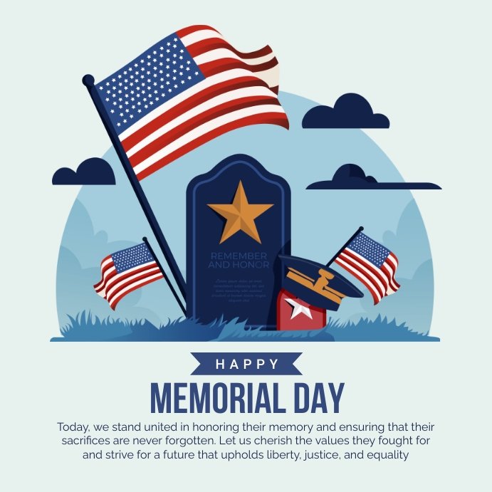 Happy memorial day post design Template PosterMyWall