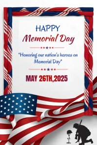 Happy Memorial Day Template 2025 Banner 4' × 6'