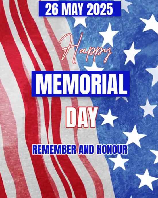 Happy Memorial Day Video Instagram Portrait template