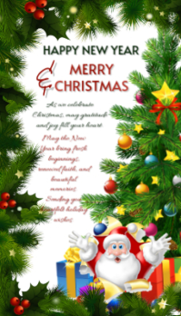 HAPPY MERRY CHRISTMAS & NEW YEAR Kartu Bisnis template