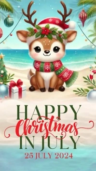 Happy Merry Christmas In July  Instagram Stor template