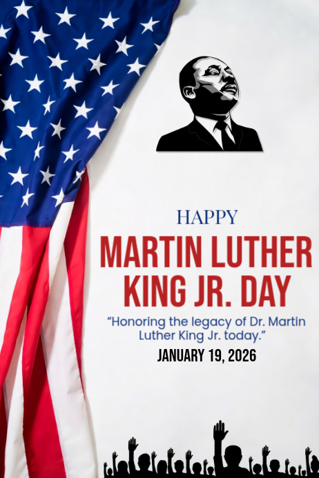 Happy MLK Martin Luther king Jr Day 2026 Template | PosterMyWall