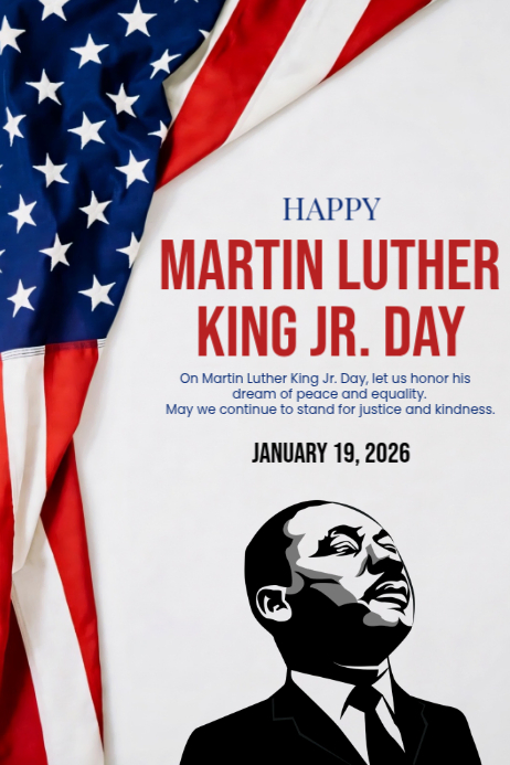 Шаблон Happy MLK Martin Luther king Jr Day 2026 | PosterMyWall