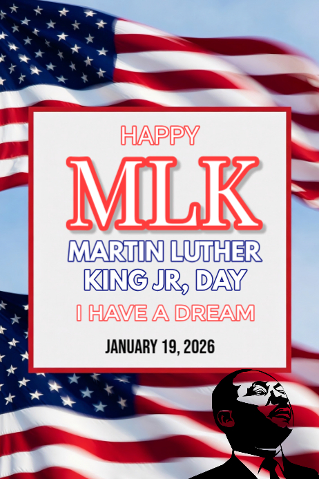 Happy MLK Martin Luther king Jr Day 2026 Template | PosterMyWall