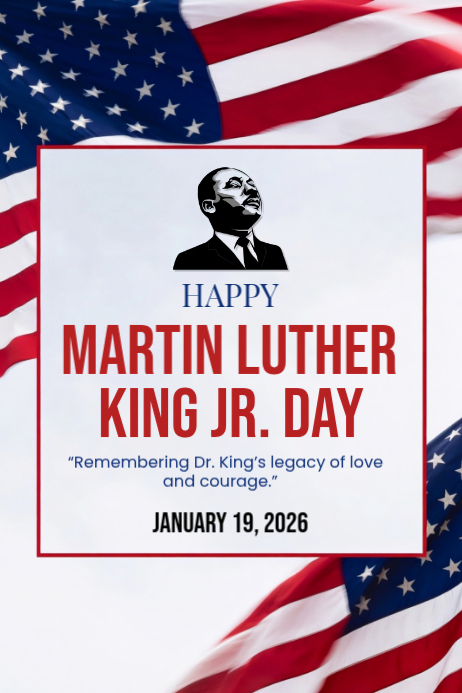 Happy MLK Martin Luther king Jr Day 2026 Template | PosterMyWall