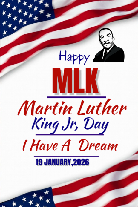 Happy MLK Martin Luther king Jr Day 2026 Template | PosterMyWall
