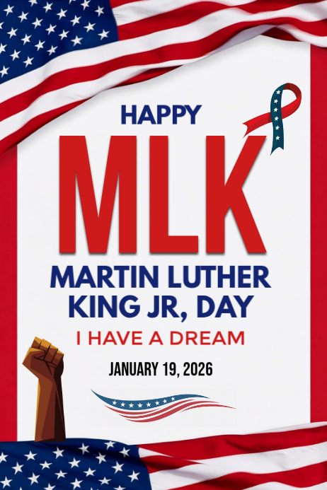 Happy MLK Martin Luther king Jr Day 2026 Template | PosterMyWall