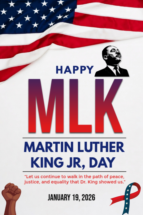Happy MLK Martin Luther king Jr Day 2026 Template | PosterMyWall