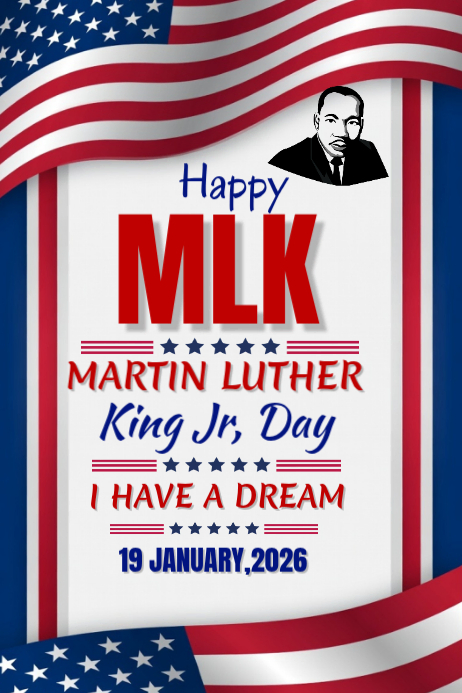 Happy MLK Martin Luther king Jr Day 2026 Template | PosterMyWall