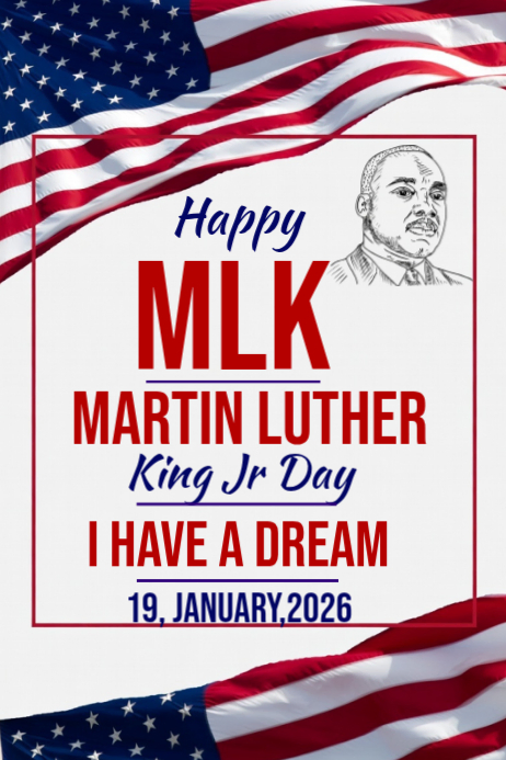 Happy MLK Martin Luther king Jr Day 2026 Template | PosterMyWall