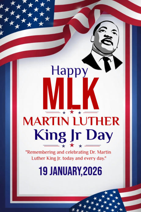 Happy MLK Martin Luther king Jr Day 2026 Templat | PosterMyWall