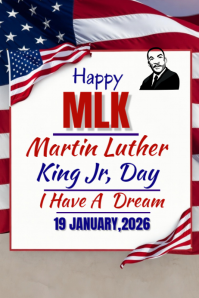 Happy MLK Martin Luther king Jr Day 2026 Template | PosterMyWall