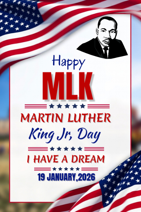 Plantilla de Happy MLK Martin Luther king Jr Day 2026 | PosterMyWall