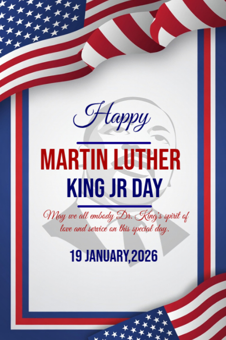 Happy MLK Martin Luther king Jr Day 2026 Templat | PosterMyWall