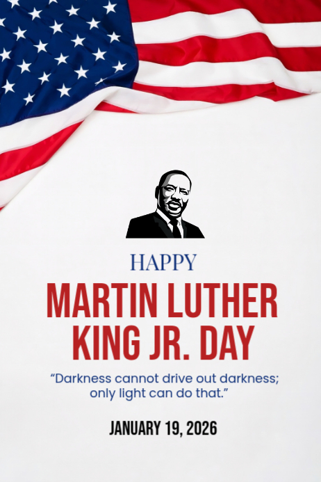 Plantilla de Happy MLK Martin Luther king Jr Day 2026 | PosterMyWall