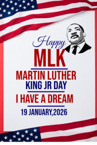 Happy MLK Martin Luther king Jr Day 2026 Template | PosterMyWall