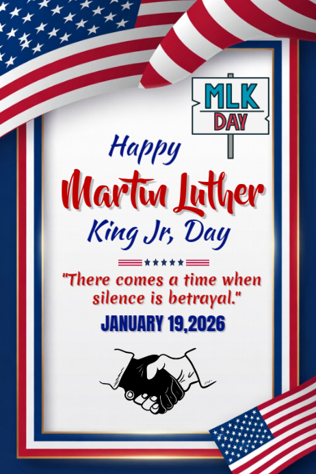 Plantilla de Happy MLK Martin Luther king Jr Day 2026 | PosterMyWall