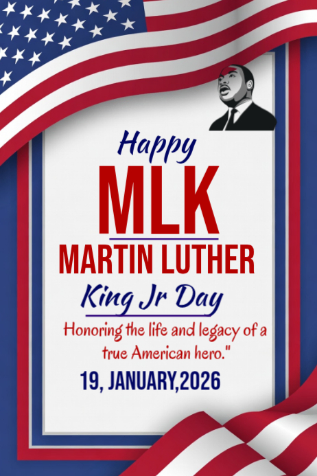 Modèle Happy mlk martin luther king jr day 2026 | PosterMyWall