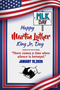 Happy MLK Martin Luther king Jr Day 2026 Poster template