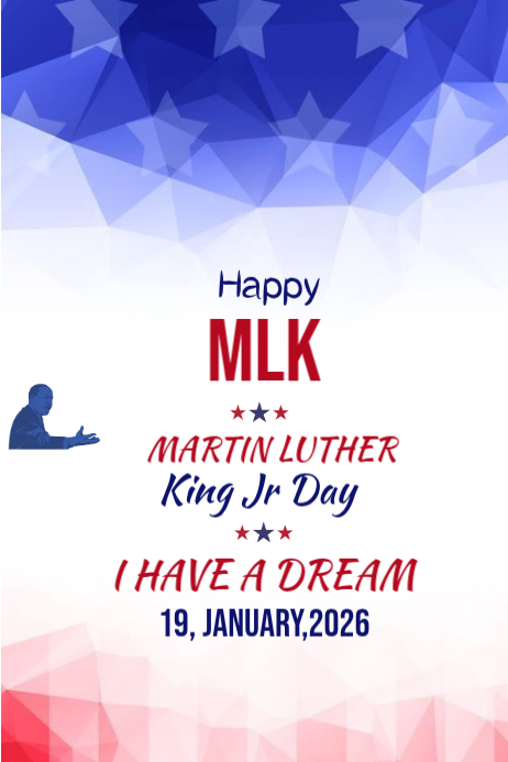 Plantilla de Happy MLK Martin Luther king Jr Day template 2026 ...
