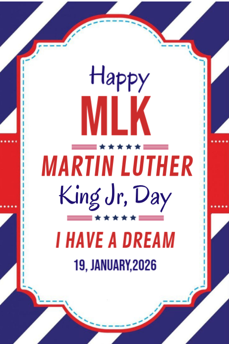 Happy MLK Martin Luther king Jr Day template 2026 | PosterMyWall