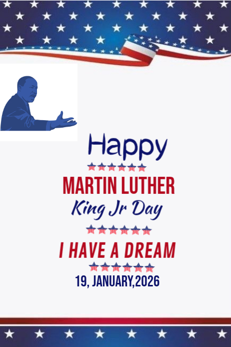 Happy MLK Martin Luther king Jr Day template 2026 | PosterMyWall