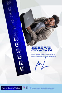 Happy Monday vibes template design Spanduk 4' × 6'