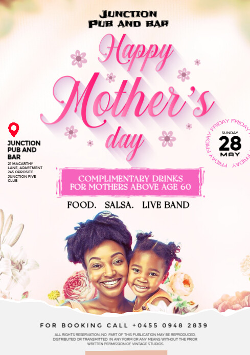 Happy Mother'a Day Flyer A4 template