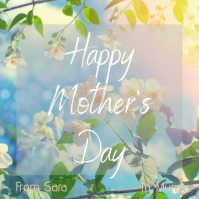 สีเทา Happy Mother's Day card Instagram Post Template