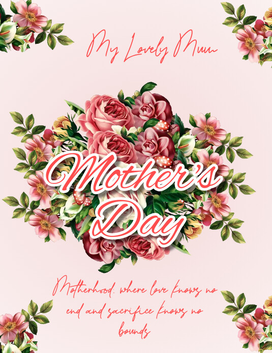 happy mother's day Volante (Carta US) template