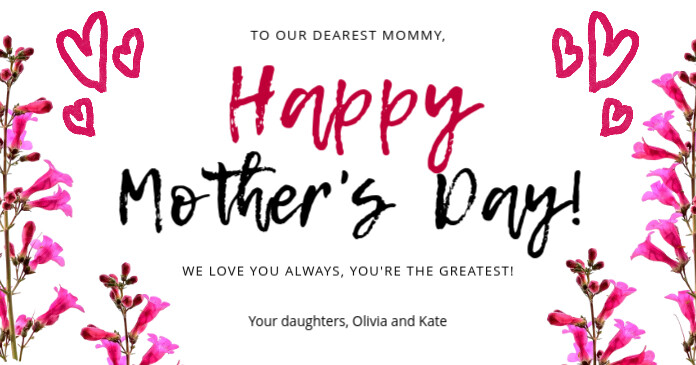 Happy Mother's Day floral background Immagine condivisa di Facebook template