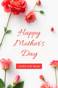 Happy Mother's day Floral Tribute heartfelt message Gráfico de Pinterest template