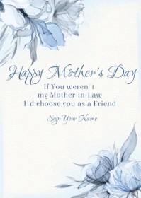 Happy Mother's Day Mother-in-Law Greeting Card A6 template