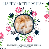happy mother's day photo post card template Square (1:1)