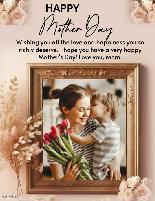 Happy Mother's Day Picture Frame , Flyer (US Letter) template