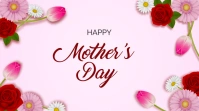 happy mother's day post with flowers Publicación de Twitter template