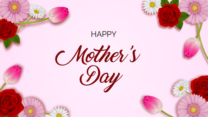 happy mother's day post with flowers Twitter 帖子 template
