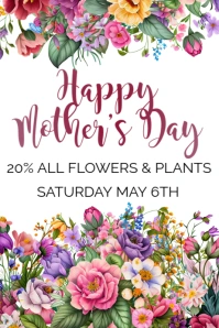 Happy Mother's Day Sale Ad โปสเตอร์ template