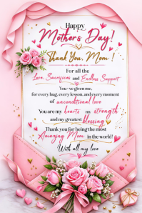 Weiß Mother's Day Poster Template