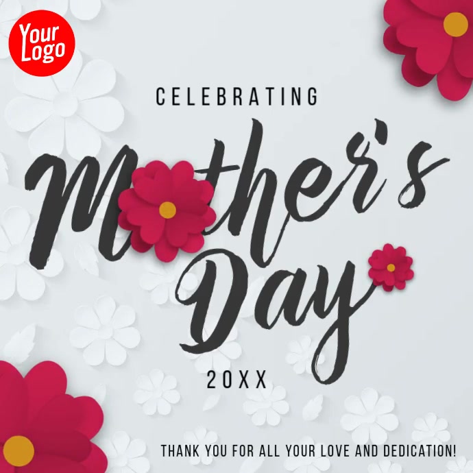 Happy Mother's Day animated flowers instagram Wpis na Instagrama template