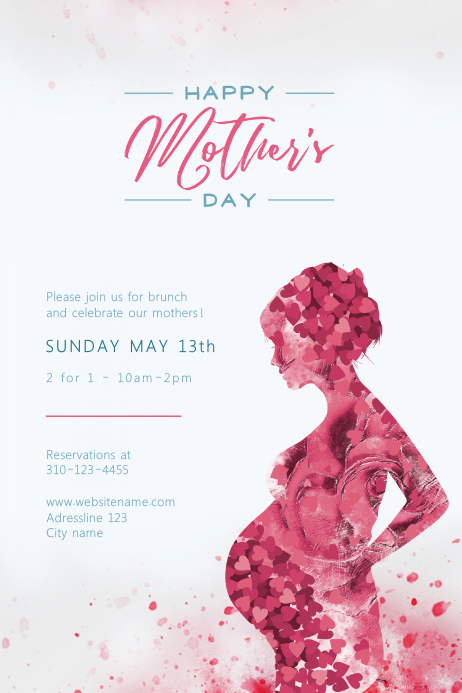 Happy Mother's Day Brunch Plakat template