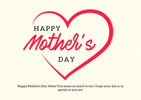 Happy Mother's Day Card Postcard template
